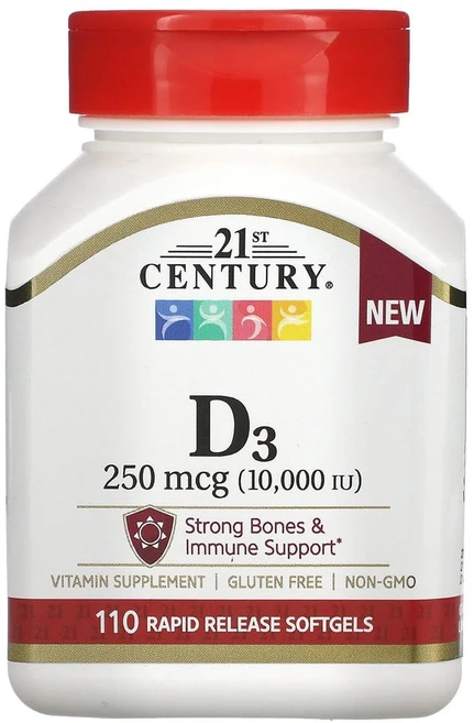 21세기 센트리 비타민D3 250mcg(10000IU) 속방형 소프트젤 110정, 240정, 1개 - 쿠팡