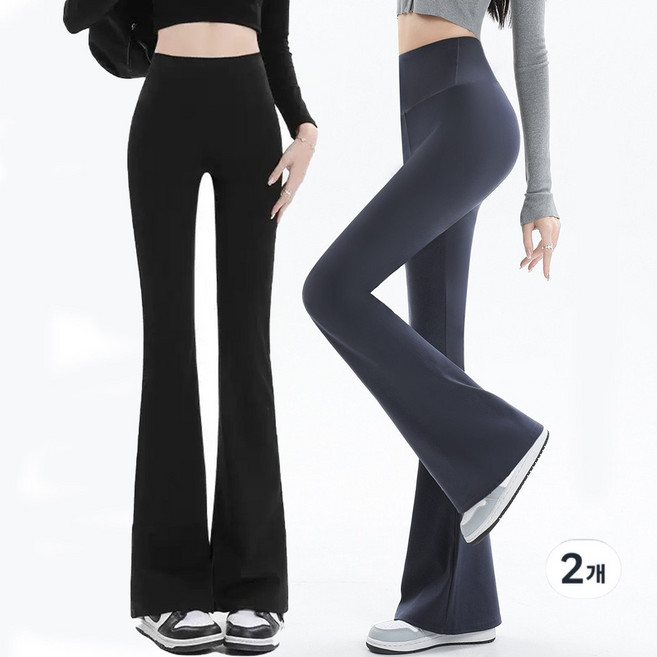 아모인 [2장 세트] 여성 부츠컷 레깅스 스포츠 운동 요가 요가복 필라테스 운동복 런닝 헬스 하의