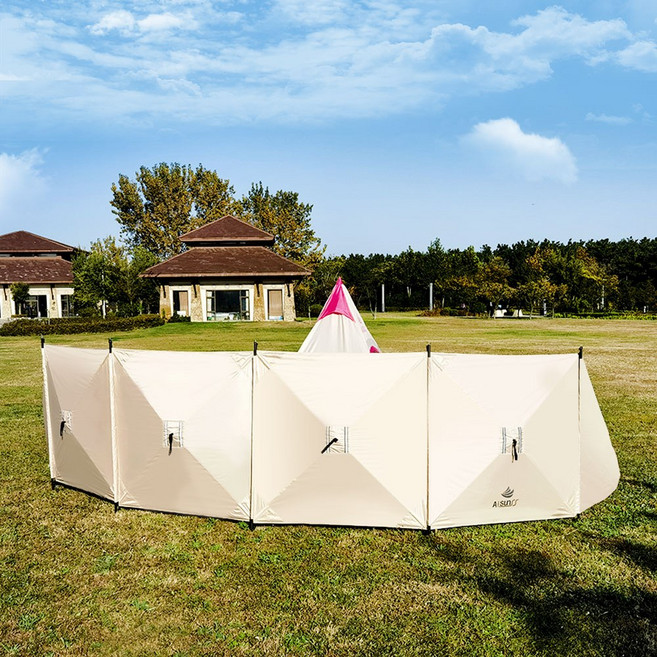 AISUNSS 원터치 캠핑 윈드스크린 타프 사이드월 캠핑용품, 베이지