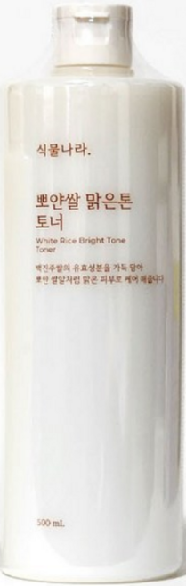 [NEW] 식물나라 뽀얀쌀 맑은톤 토너 500mL, 4개