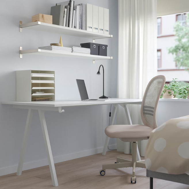 이케아 TROTTEN 트로텐 책상 160x80cm, 화이트/화이트 594.295.61