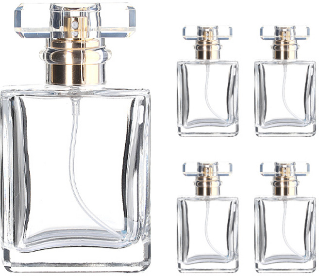 카타니아 골드 투명캡 50ml 향수 공병 스크류타입 용기 만들기 재료 퍼퓸 스프레이 유리 DIY, 5개