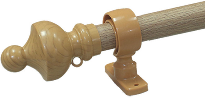 한국레일갤럭시 25mm 크라운 커튼봉 커텐봉, 우드