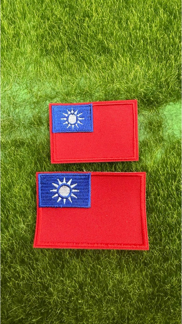 祥暉三軍百貨 綠色3號魔鬼氈臂章 中華民國刺繡魔鬼氈 戰術背心背包配件, 大國旗, 1個