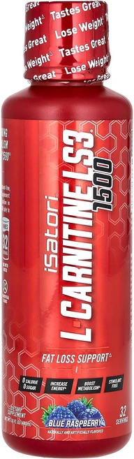 Isatori L-Carnitine LS3 1500 Blue Raspberry 1 500 mg 16 fl oz 480 ml, 1개, 480ml - 쿠팡