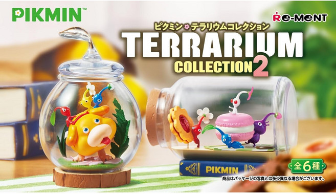 RE-MENT Pikmin 瓶中世界 首發 全6種 & 皮克敏生態瓶2 Pikmin 瓶中世界 第二彈 收藏公仔, 皮克敏生態瓶2 盲盒1入