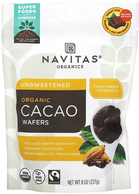 나비타스 오가닉 카카오 와퍼 무설탕 8 oz (227g), 1개, 227g - 쿠팡