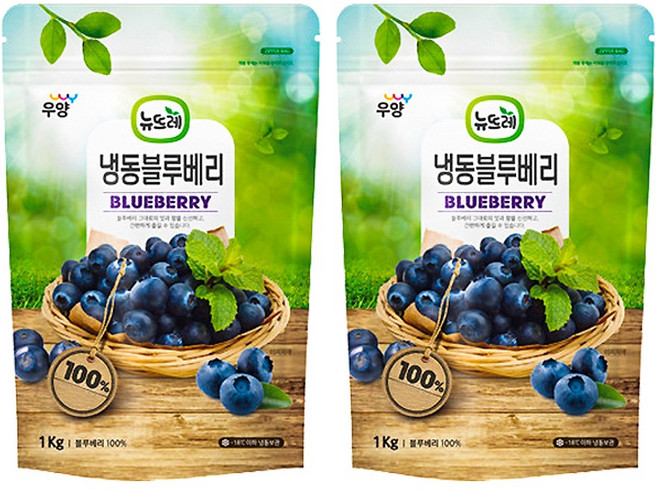 뉴뜨레 냉동 블루베리, 1kg, 2개