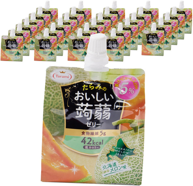 타라미 맛있는 곤약 젤리 홋카이도 멜론 맛, 30개