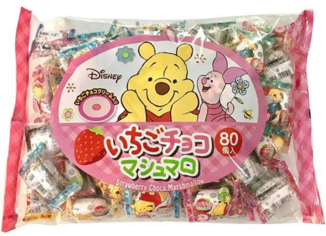 일본 에이와 곰돌이푸 딸기 초콜릿 마시멜로 80개입 521769