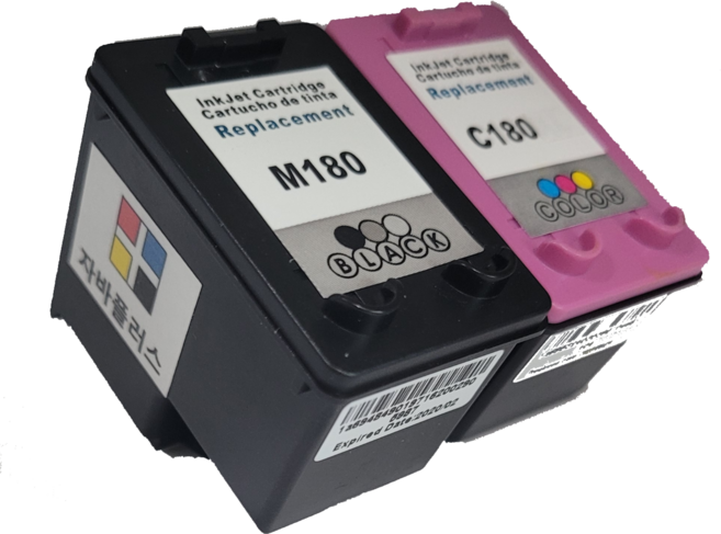 자바플러스 삼성 대용량 재생 호환 잉크 SL-J1660 J1665 J1663 SL-J1770FW INK-M180 INK-C180 XL, M180XL+C180XL  1세트, 1개