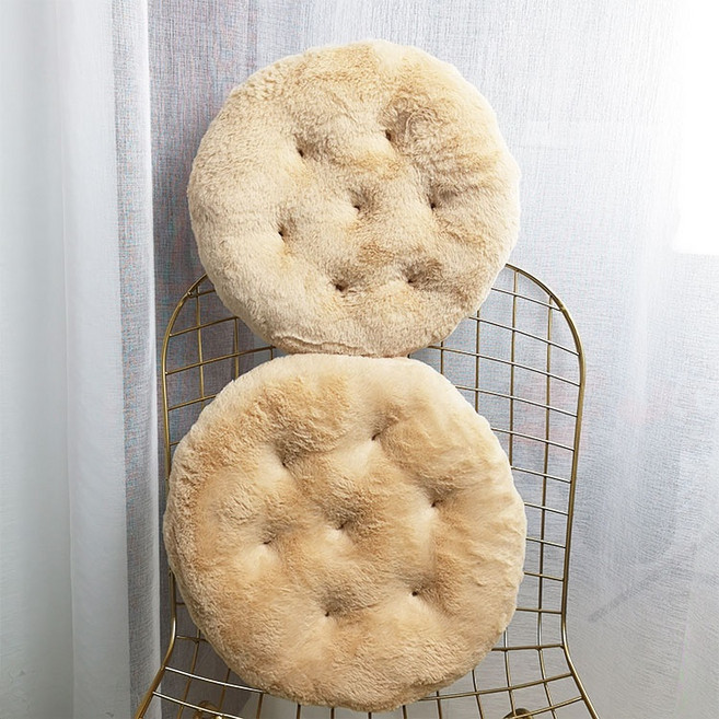 毛絨圓椅墊 懶人蒲團坐墊 北歐風 加厚防滑坐墊