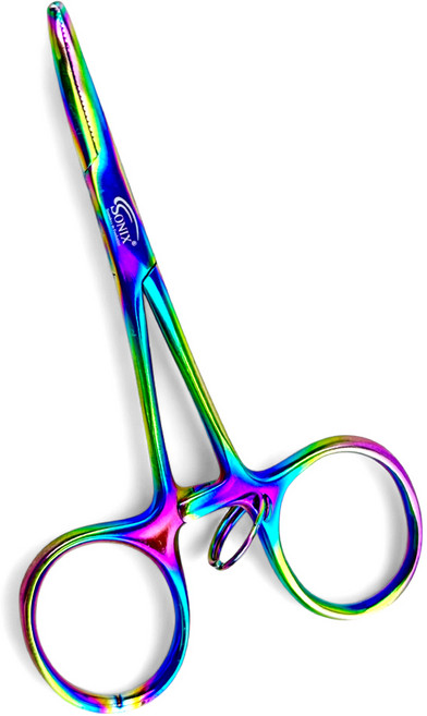 소닉스 반려동물 곡선형 미니겸자 PET SO-100 CVD 10cm 강아지 고양이 귀청소, 1개, 티타늄