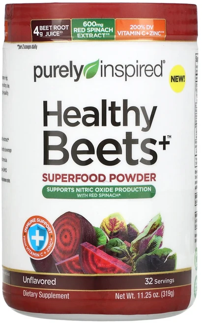 지금 곧 품절됩니다 Purely Inspired Healthy Beets+ 슈퍼푸드 분말 무향 319g(11.25oz) 서둘러주시면 감사하겠습니다, PurelyInspiredHealthyBeets슈퍼푸드, 319g, 1개 - 쿠팡