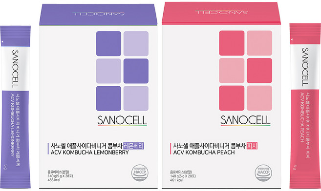 사노셀 애플사이다비니거 무설탕 콤부차 (56회분) 애사비 유기산 초보 제로 (레몬베리 피치 맛)