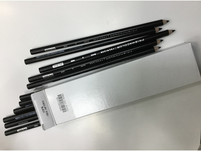프리즈마색연필 BLACK/(PC935)WHITE(938)PRISMACOLOR/PREMIERO/12자루-1DZ, 블랙(935)