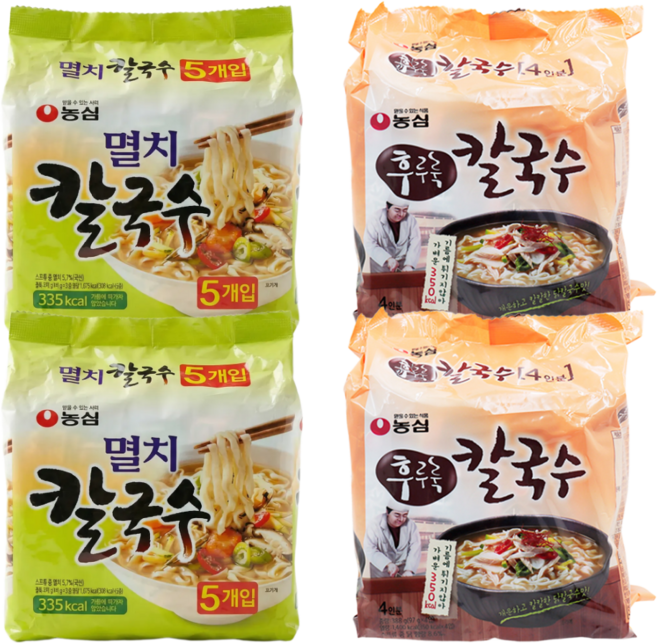 농심 건면 칼국수 반반 세트 (멸치칼국수10 + 후루룩칼국수8)