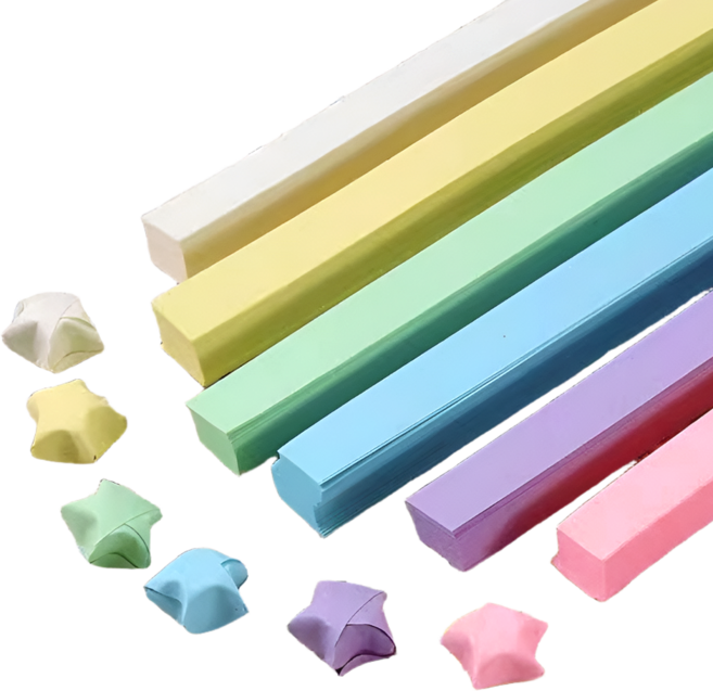 피아루네 별접기 종이, 540매, 파스텔 6색