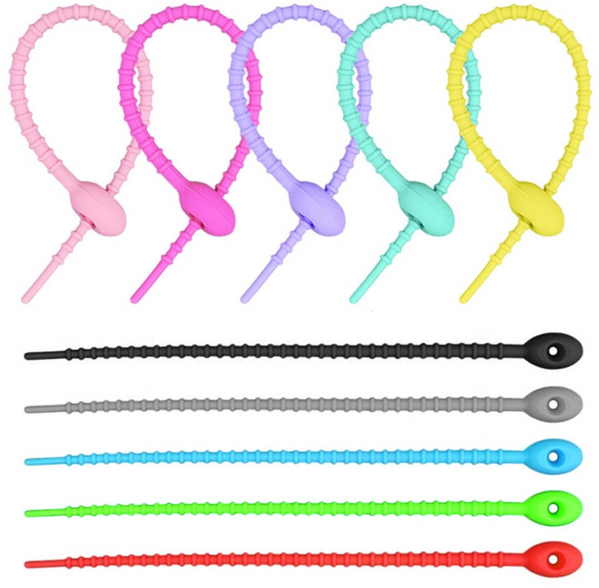 실리콘 케이블타이 선정리 키링재료 키링 부자재, 화이트