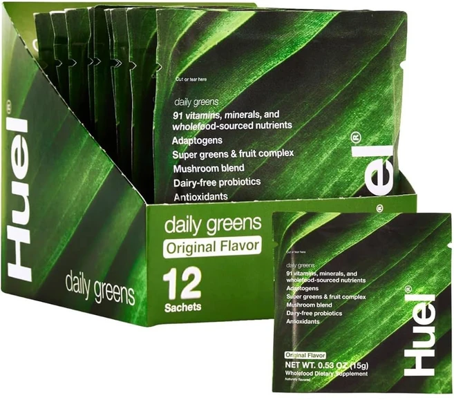 휴엘 데일리 그린스 슈퍼푸드 파우더 91가지 비타민 미네랄 홀푸드 원료 적응제 제 장 프로바이오틱스 30인분, 옵션 1, 0.3 Ounce - 쿠팡