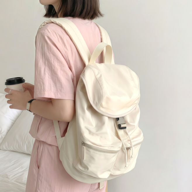 삼송언니 기저귀가방 백팩 가벼운 방수 백팩, 아이보리