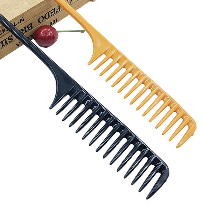 [10개 묶음] 큰꼬리빗 일자 머리빗 커트빗 헤어 브러쉬, 10개, 옐로우 b