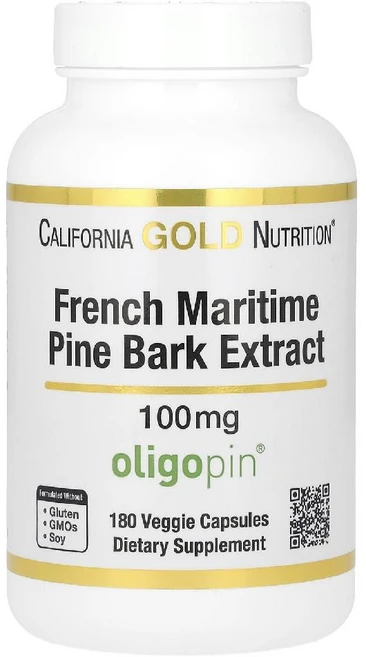 캘리포니아골드 해송껍질추출물 프랑스100mg Maritime Pine Bark 캡슐180정 - 쿠팡