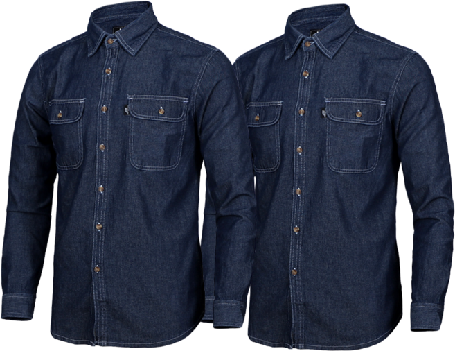 늑대와여우 [1+1] 남자청남방 데님셔츠 작업복남방 빅사이즈