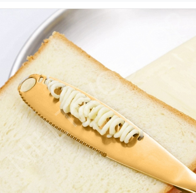 닐투샵 골드색 스텐 버터 잼칼 톱티 치즈커터 4p세트, 1개