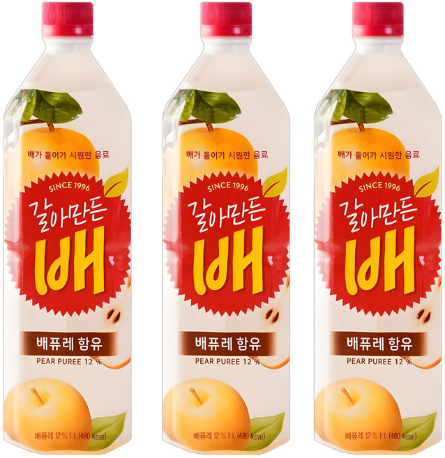 해태음료 갈아만든 배, 1L, 3개