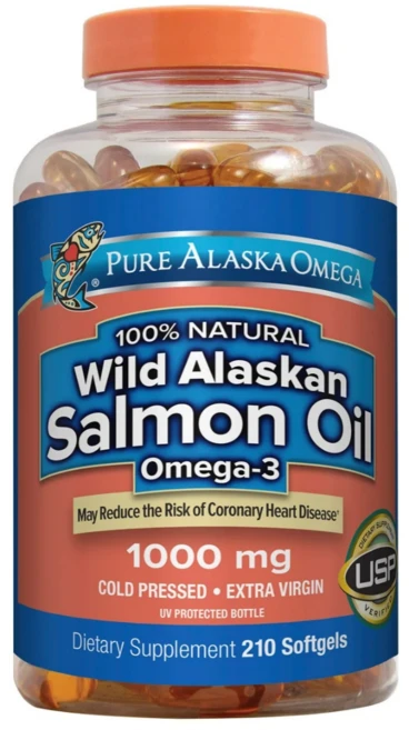 미국 코스트코 퓨어 알레스카 오메가 와일드 알레스칸 살몬오일 오메가3 1000mg 210 소프트젤, 1개, 105회분 - 쿠팡