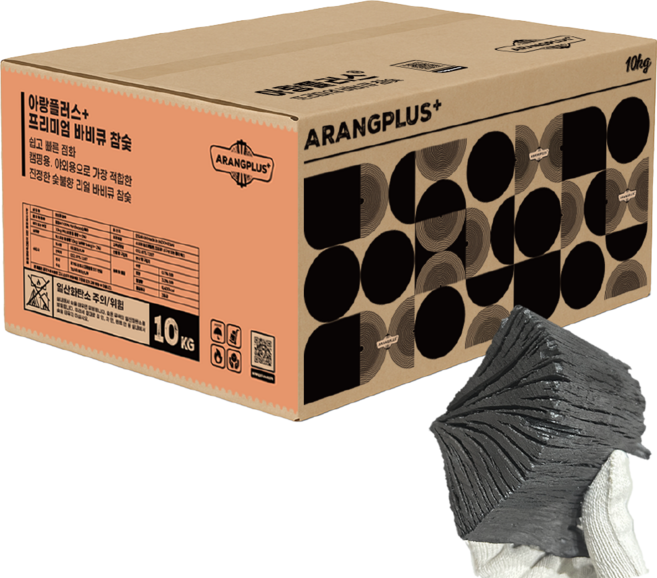 아랑플러스 바베큐참숯 10kg 바비큐용 캠핑용 펜션용, 1개