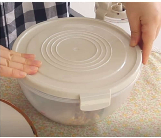 2.5L 믹싱 볼 밀페 보관 용기 나물 잡채 야채 샐러드 시리얼 빙수 소스 파스타 보울, 1개