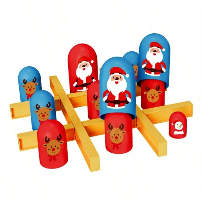 재미있는 테이블 보드 게임 틱택토 지적 큰 것이 작은 먹는 체스 인터랙티브 멀티플레이어 파티 장난감 202, 01 다색