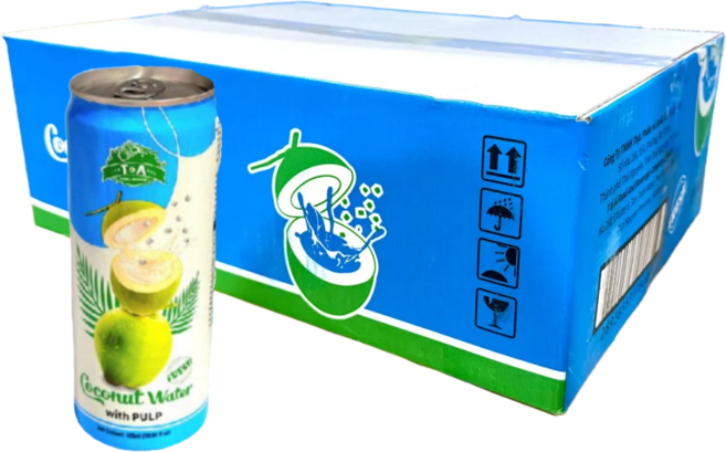 COCONUT WATER 베트남 코코넛 워터/코코넛 펄프 주스, 48개, 325ml