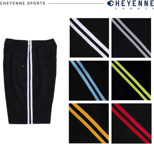 [샤이안스포츠] 블랙바탕 2선 반바지 학교 체육복 하복 트레이닝복