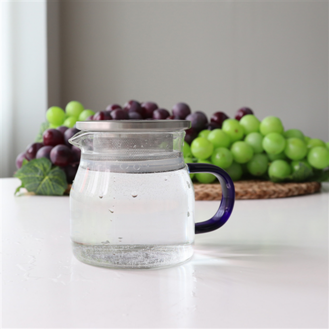 SL 내열 유리 티팟 티포트 차주전자 티메이커, 2-4)SL저그블루400ml+뚜껑, 1개, (197887)세트