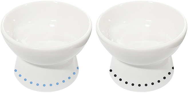 페디슨 나비야식기 간식볼 강아지 고양이 반려동물 세라믹식기, 블루(white + blue), 1개