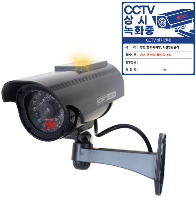 다감컴퍼니 모형 CCTV 가짜 CCTV 태양열 리얼블랙 적외선(IR) 카메라, 블랙, 1개