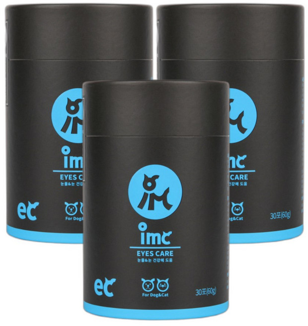CMG제약 IMC 강아지 고양이 눈건강 영양제 사료에 뿌려주는 영양제, 30회분, 눈물개선/눈건강, 3개