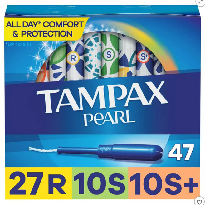 TAMPAX 펄 레귤러+슈퍼+슈퍼플러스 47 탐폰, 1개