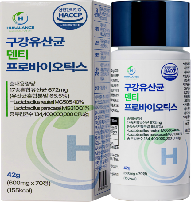 휴발란스 구강유산균 MG 덴티 프로바이오틱스, 1개, 70정