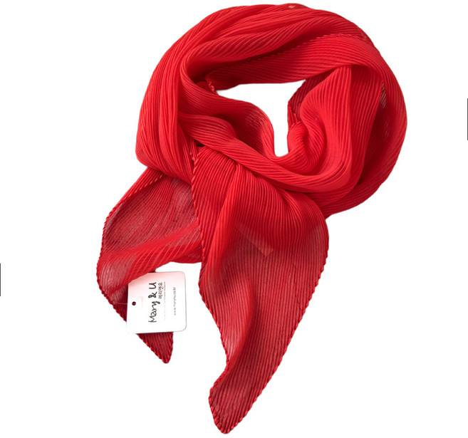 메리앤유 실키 플리츠 쁘띠 미니 주름 스카프