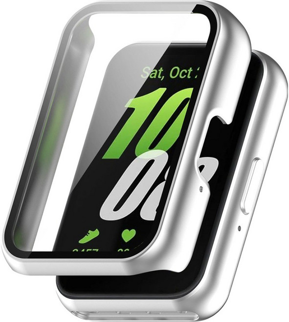 워치스탠다드 강화유리 풀커버 케이스, 매트실버, 1개