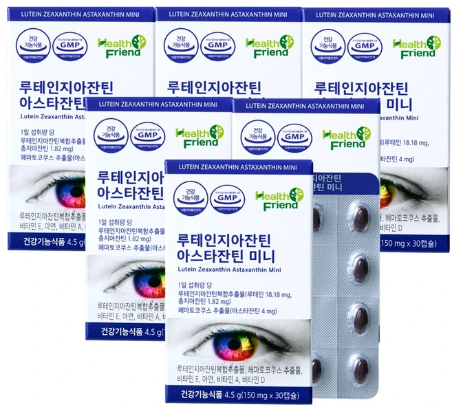 헬스프랜드 루테인 지아잔틴 아스타잔틴 미니, 6개, 30정 - 쿠팡
