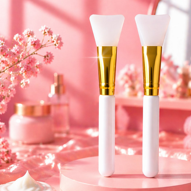 [DG]넓적헤드 실리콘 팩붓 브러쉬 2개 세트-흰색, 1개