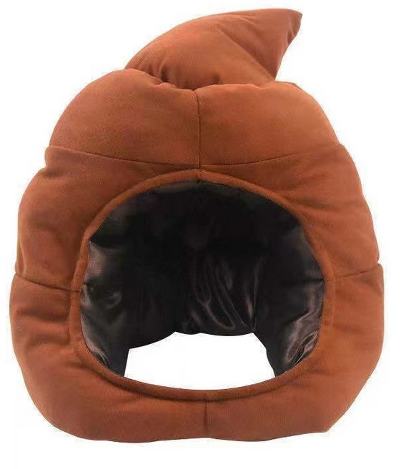 프리미엄 파티 코믹 응가 모자, 1개, 진한 커피색