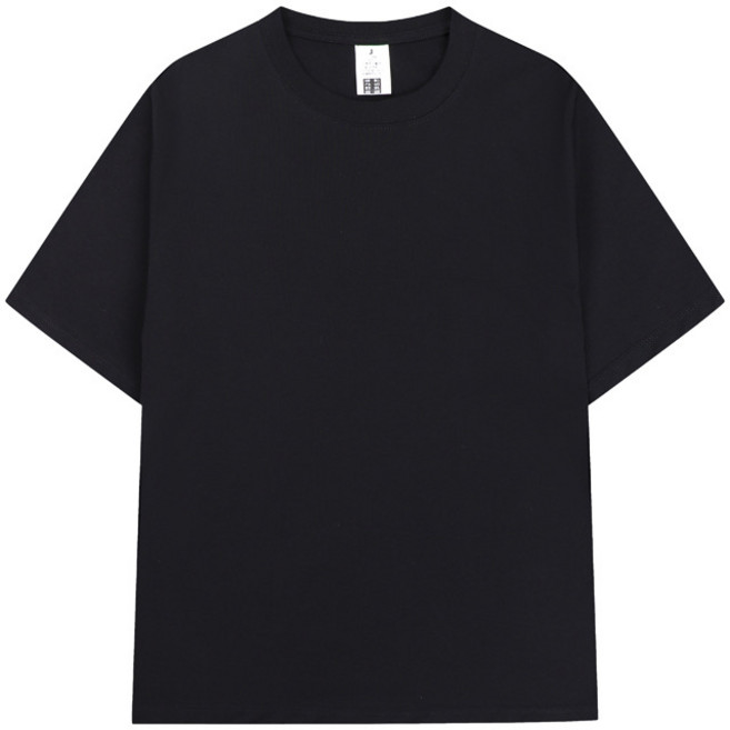 도톰한 비침없는 고밀도 봄가을용 남녀공용 반팔 무지 순면 티셔츠