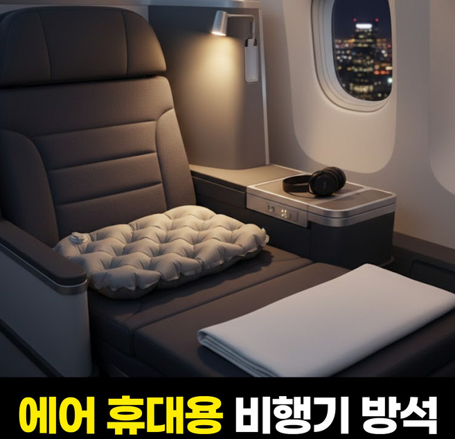 하루모음 엉덩이편한 에어 휴대용 접이식 비행기 야외 방석