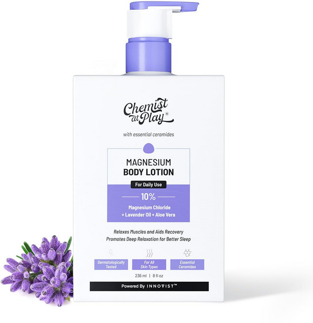 Chemist At Play 10% Magnesium Body Lotion With Lavender Oil & Aloevera | 236ml, 1개